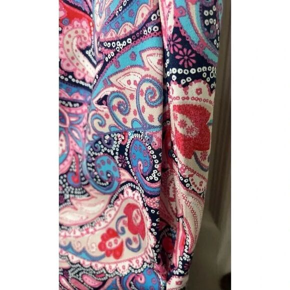 Nine West NWT Tutu Pink Ice Blue Multicolor Paisley Sheath Dress Size 6‎ - Picture 11 of 11